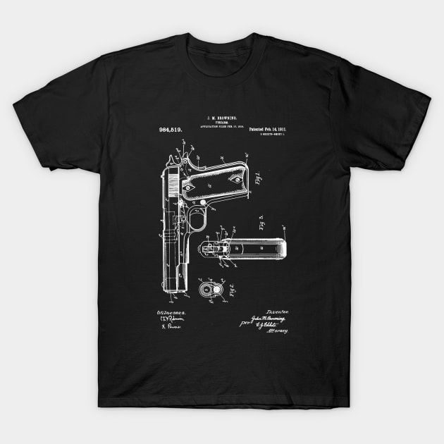 Firearm 1911 patent / Firearm patent present T-Shirt by Anodyle